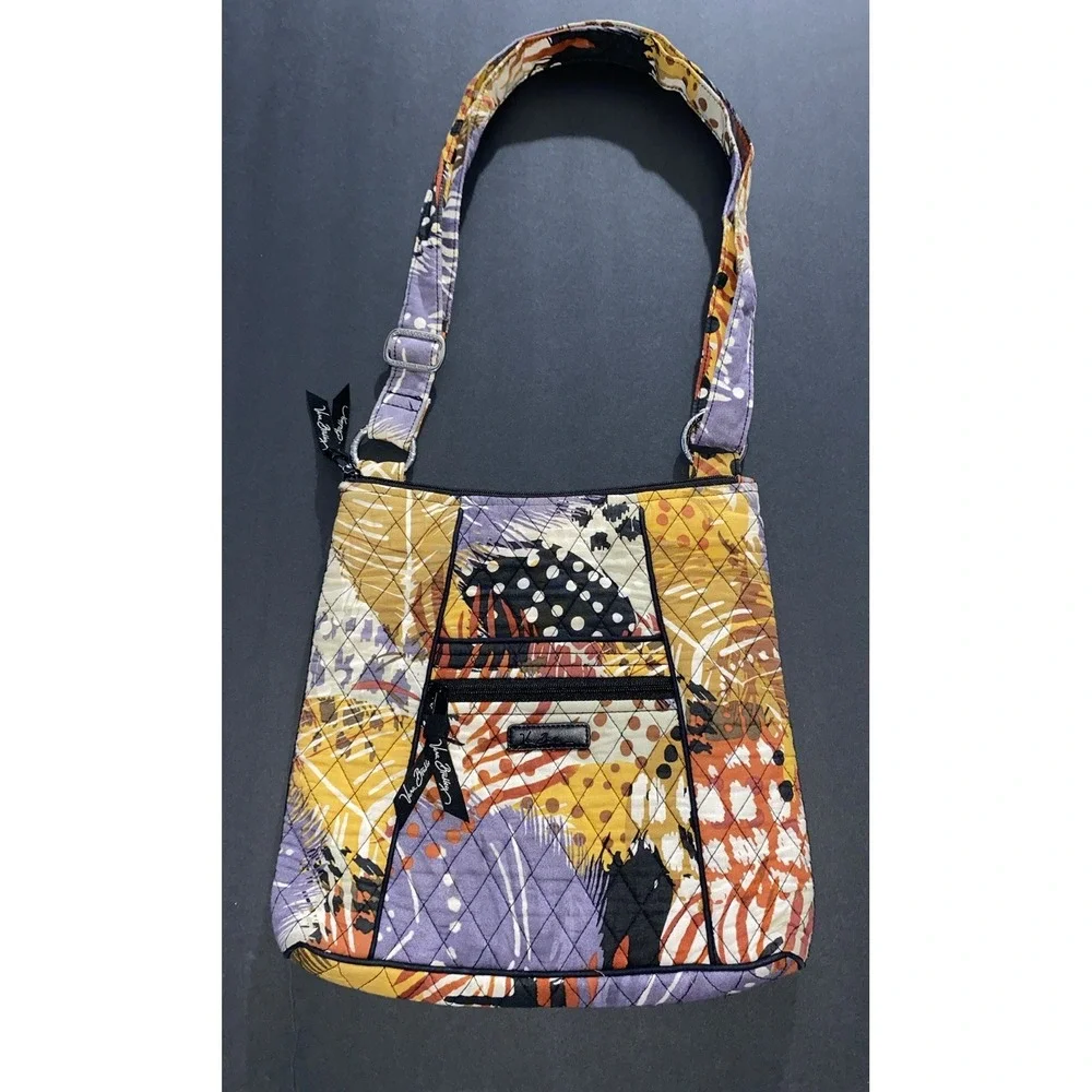 Vera Bradley HIPSTER Crossbody PAINTED FEATHERS Purse Shoulder Bag Retired VGC